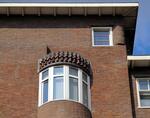 Blok noordzijde, zijde Rijnstraat, detail met dakoverstek.
<br/>
Gert-Jan Lobbes, 2015